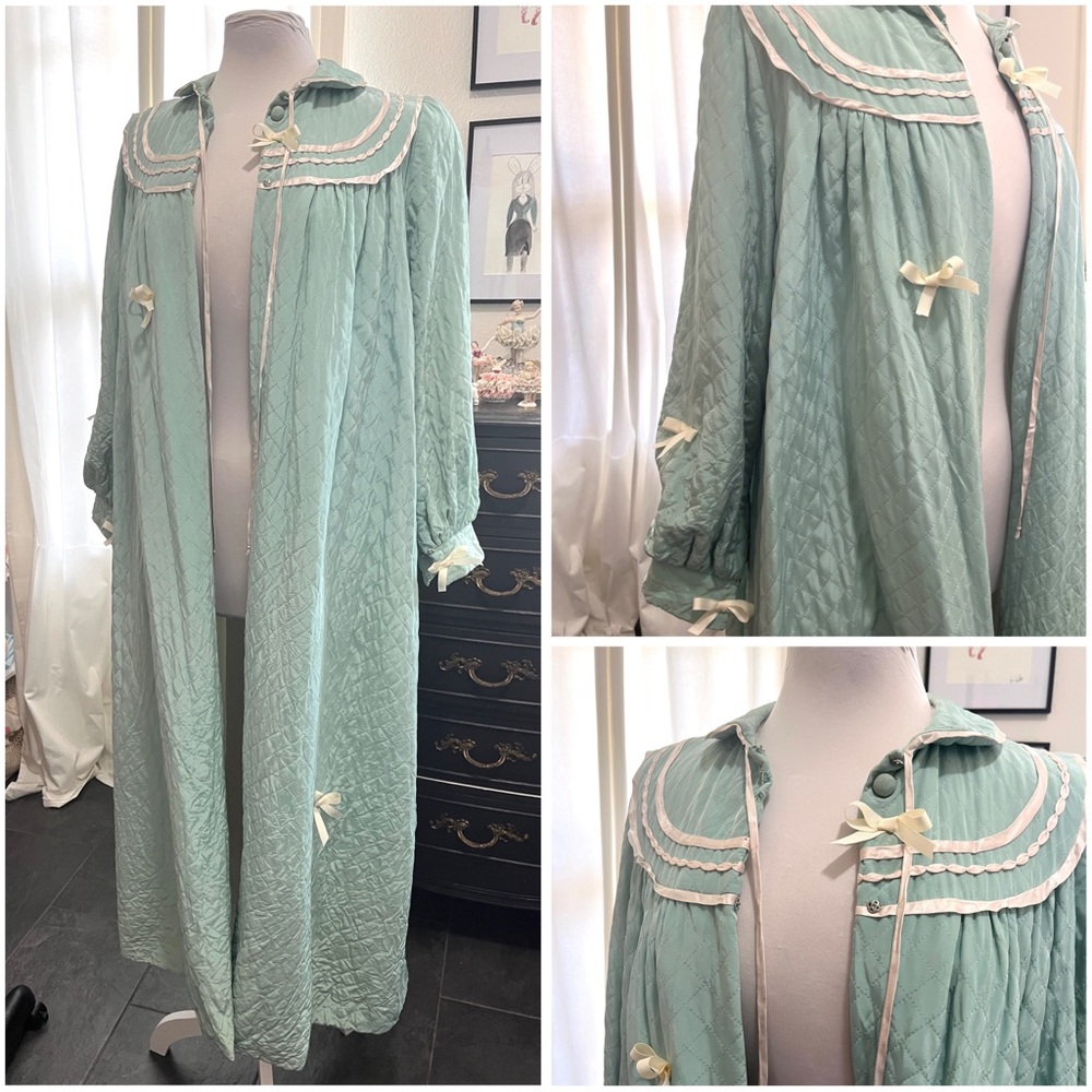 Voux Luxe x Selkie 💗 vintage rework bed jacket satin trench duster coat robe